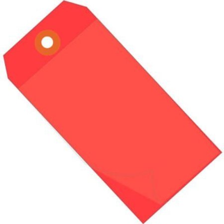 BOX PACKAGING Self Laminating Tags, #8, 6-1/4"L x 3-1/8"W, Red, 100/Pack G26029